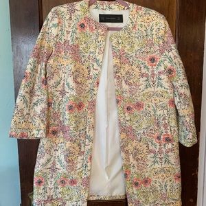 Zara Floral Three Quarter Length Coat